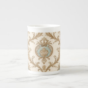 Beautiful Mozaik ,Rose Gold and Beigi Design Art Bone China Mug