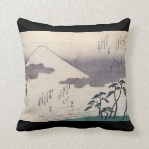 Beautiful Mt. Fuji in Japan circa 1800s Throw Pillow