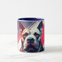Beautiful Mug, Dog and USA Flag - DogA50