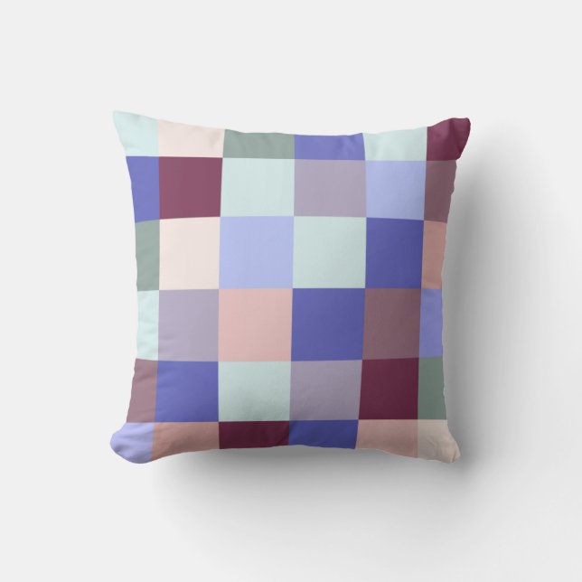 Beautiful Multi-Color Plaids Throw Pillow (Front)