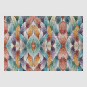 Beautiful multi colored ice crystal feathers tissue paper