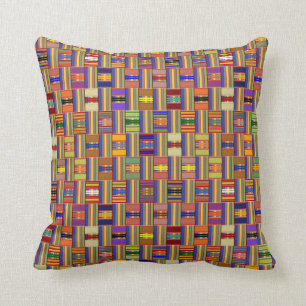 Beautiful Multi-Colour Stained Glass Kente Throw Pillow