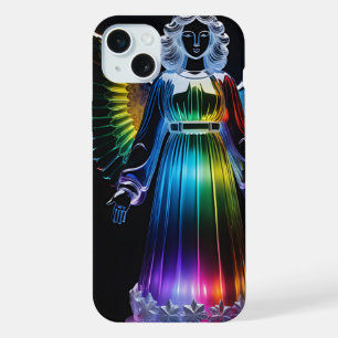 Beautiful multi-coloured angel iPhone 15 plus case