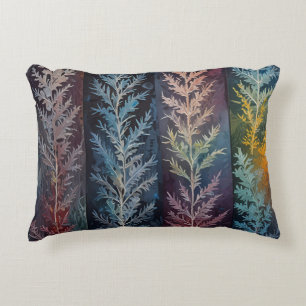 Beautiful multi coloured ice crystal feathered accent pillow