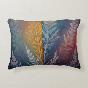 Beautiful multi coloured ice crystal feathered accent pillow