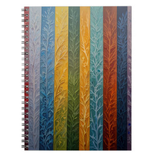 Beautiful multi coloured ice crystal feathered  notebook