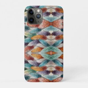 Beautiful multi coloured ice crystal feathers iPhone 11 pro case