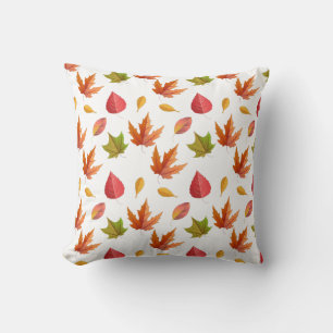 Beautiful Multicolor Autumn Leaves Throw Pillow
