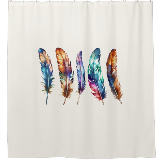 Beautiful Multicolor Boho Feathers - Graphic Art (Front)