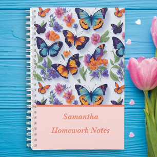 Beautiful Multicolor Butterflies Kids School Notebook