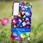 Beautiful Multicolor Your Name Personalized Floral Samsung Galaxy Case<br><div class="desc">This floral Samsung phone is a beauty. The pretty floral design features a multitude of colour with a spot to insert your name right on the front.</div>