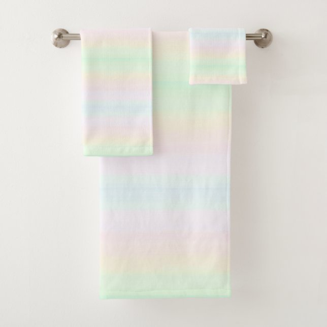 Beautiful Multicolored Pastel Shades Bath Towel Set (Insitu)
