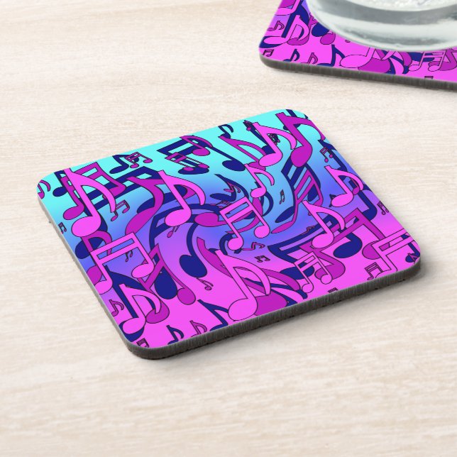 Beautiful Music Colourful Lively Musical Pattern Coaster (Left Side)