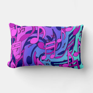 Beautiful Music Musical Notes Lively Upbeat Artsy Lumbar Pillow