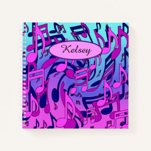 Beautiful Music Musical Notes Lively Upbeat Artsy  Notebook