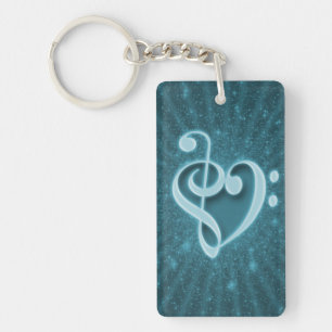 Beautiful music notes put together as a heart keychain