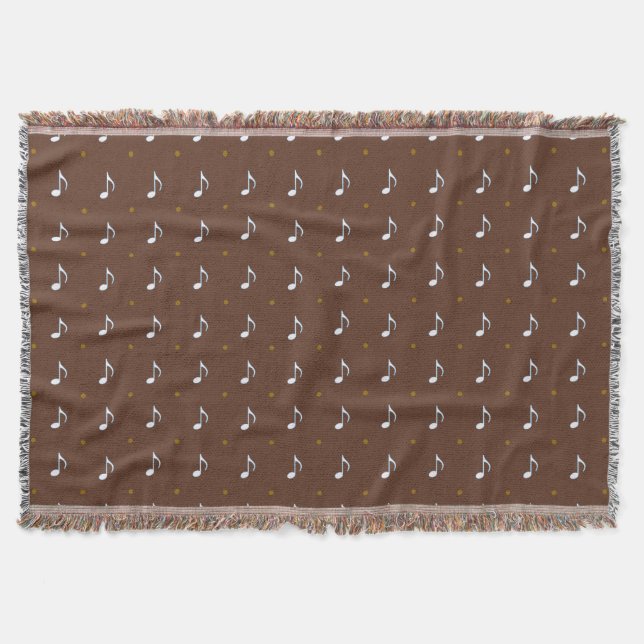 beautiful musical notes pattern throw blanket (Front)
