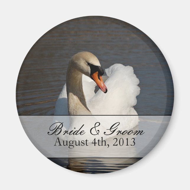 Beautiful Mute Swan Wedding Magnet (Front)
