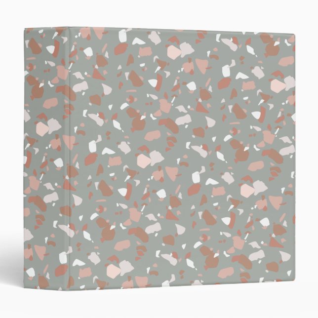 Beautiful muted desert tones terrazzo marble binder (Front/Spine)