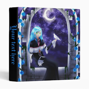 Beautiful Mysterious Anime Girl with a dove 1" Binder