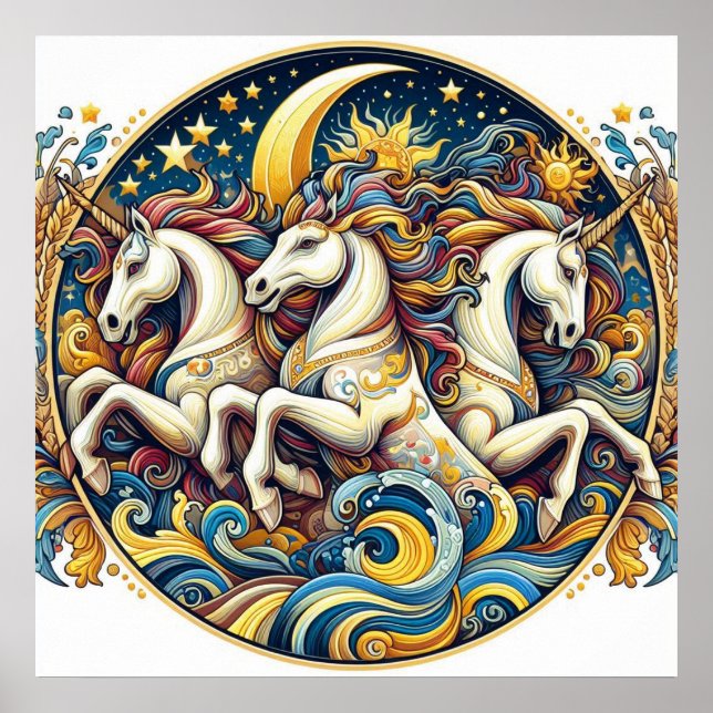"Beautiful Mystical Horses" 26 Poster (Front)