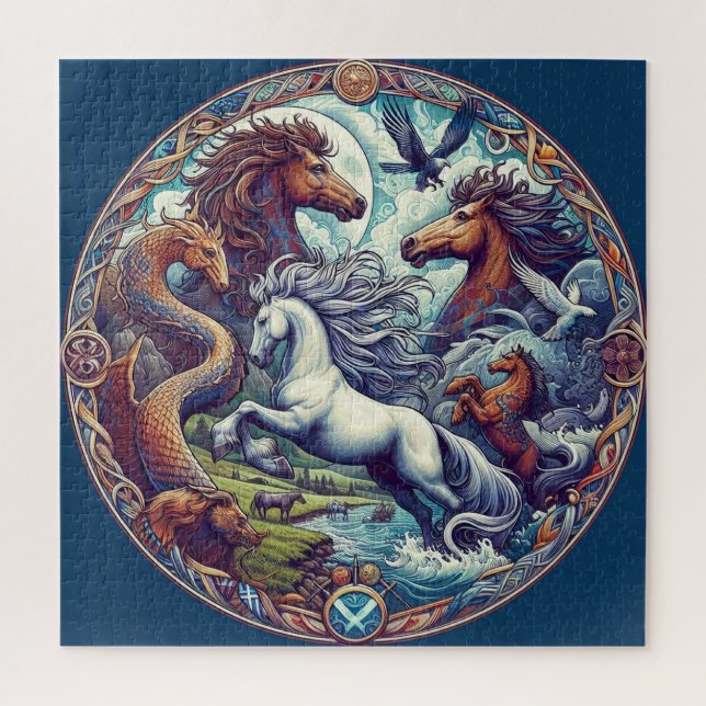 "Beautiful Mystical Horses" 40 Jigsaw Puzzle (Vertical)