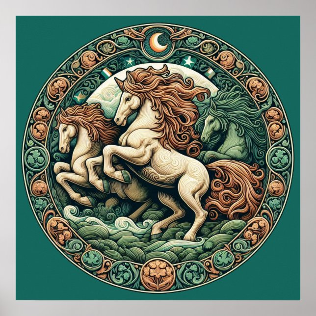 "Beautiful Mystical Horses" 43  Poster (Front)