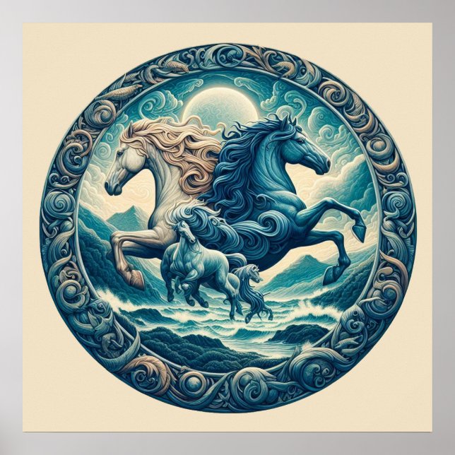 "Beautiful Mystical Horses" 44  Poster (Front)
