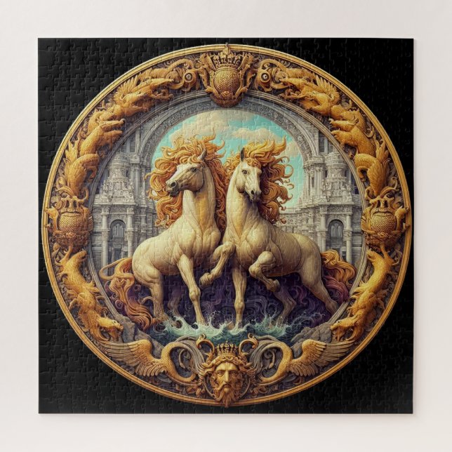 "Beautiful Mystical Horses" 48 Jigsaw Puzzle (Vertical)