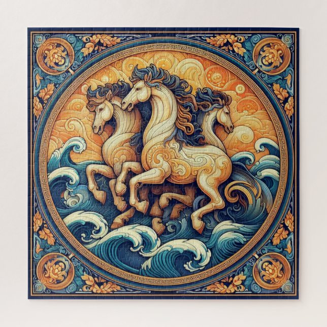 "Beautiful Mystical Horses" 49  Jigsaw Puzzle (Vertical)