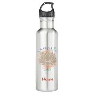Beautiful namaste word and Lotus Design 710 Ml Water Bottle