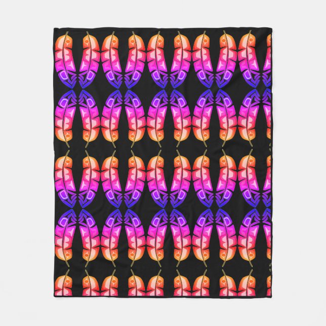 Beautiful Native American Design Fleece Blanket (Front)