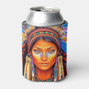 Beautiful Native American Woman   Can Cooler