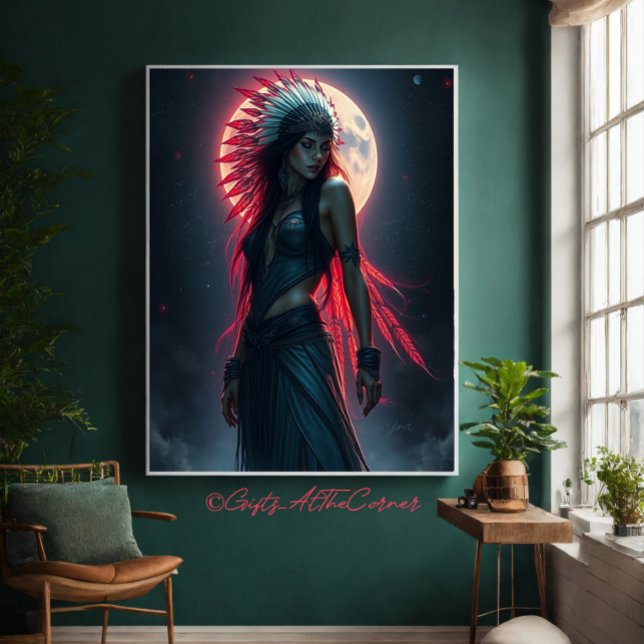 Beautiful Native American Woman Celestial  Canvas Print (Creator Uploaded)