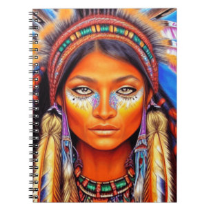 Beautiful Native American Woman  Notebook
