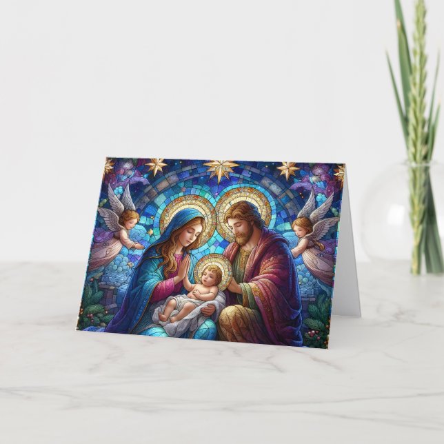 Beautiful Nativity Scene Holiday Christmas Card (Front)