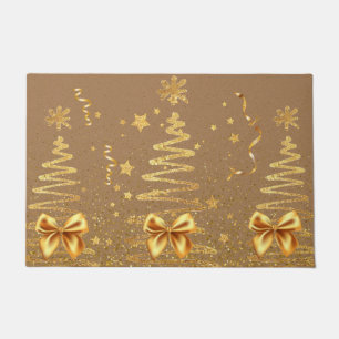 Beautiful natural brown luxury glitter trees brown doormat