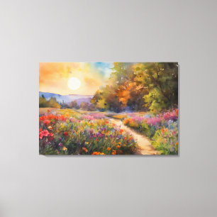 Beautiful natural panoramic countryside landscape canvas print