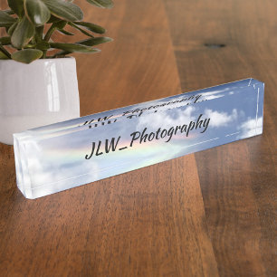 Beautiful Natural Rainbow Blue Sky acrylic Nameplate