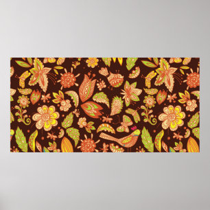 Beautiful natural seamless background, vintage ill poster