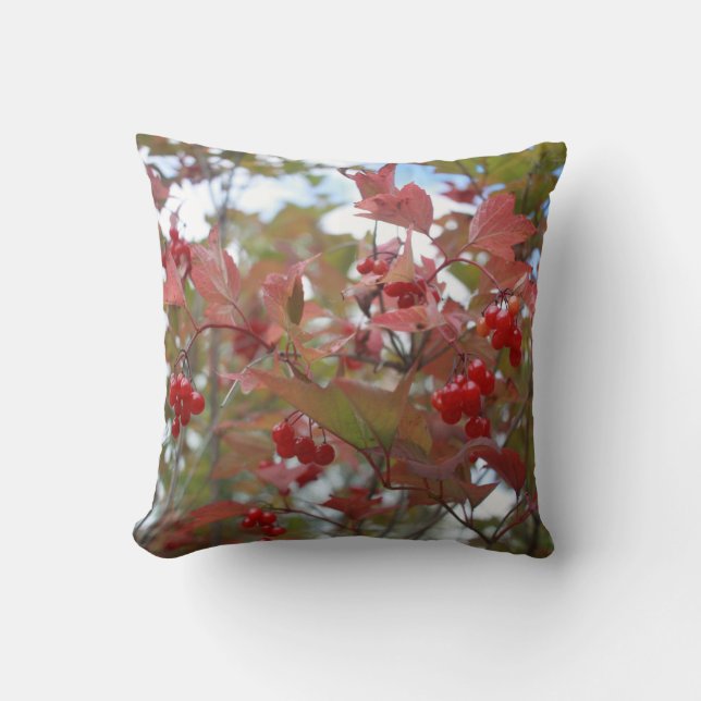 Beautiful Nature Autumn Berries Fall Season Cool Throw Pillow (Front)