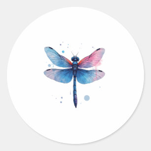 Beautiful Nature Colorful Graphic Pattern Dragonfl Classic Round Sticker
