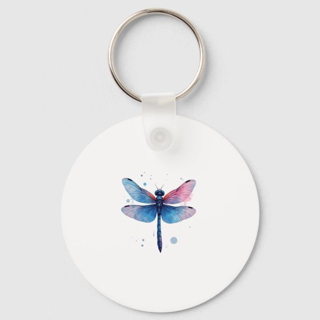 Beautiful Nature Colourful Graphic Pattern Dragonf Keychain (Front)
