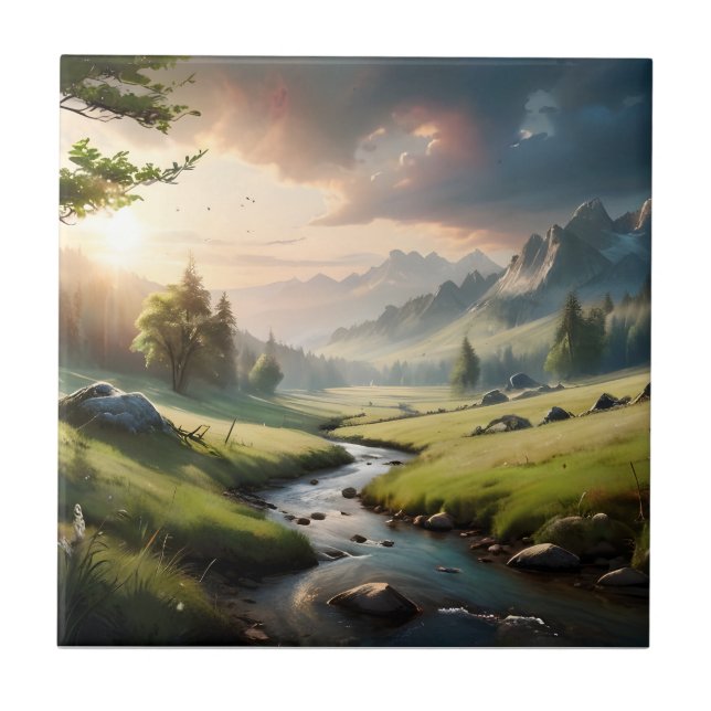 Beautiful nature landscape tile (Front)