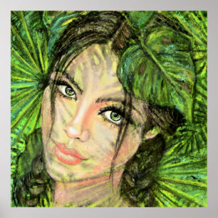 Beautiful Nature Woman Art - Original Painting Poster