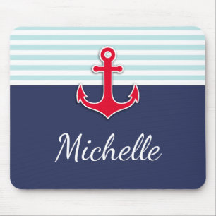Beautiful Nautical Design Custom Text Mouse Pad