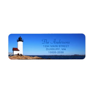 Beautiful Navy Annisquam Lighthouse Return Address