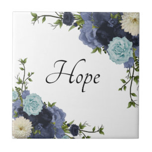 Beautiful Navy Blue Floral Tile