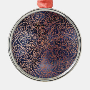 Beautiful Navy Gold Star Christmas Metal Ornament