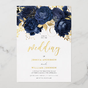 Beautiful Navy Wedding: Floral & Gold
